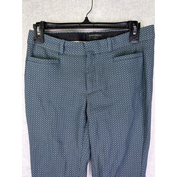 Banana Republic Pants - Banana Republic Sloan Ankle Pants Women’s Size 0 Teal Geometric Stretch